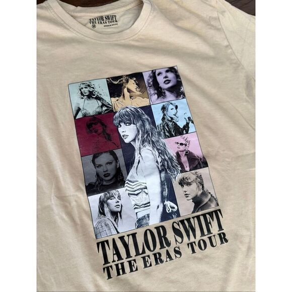 Taylor Swift Official Merch Eras Tour Cream Beige Medium T Shirt - Picture 3 of 10